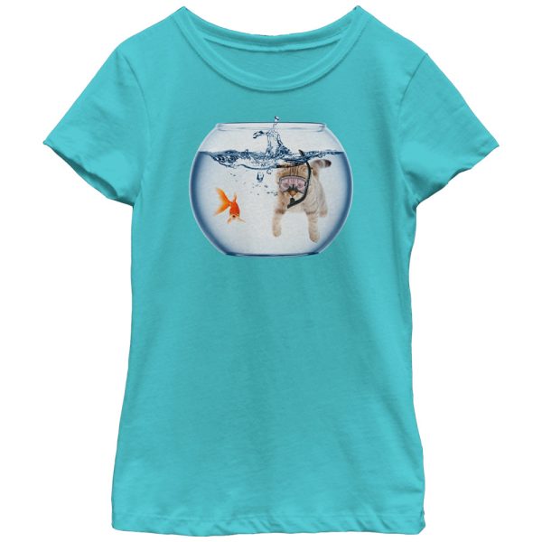 Girl_s Lost Gods Snorkel Cat andfish Bowl Adventure T-Shirt