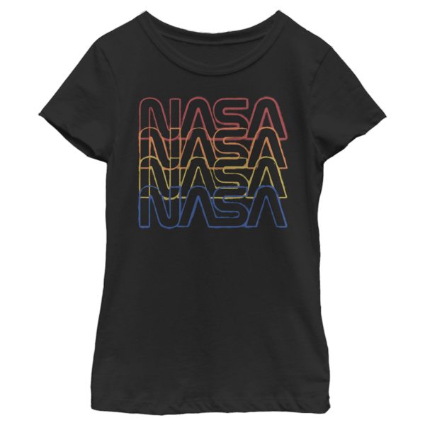 Girl_s NASA Rainbow Repeat Logo T-Shirt