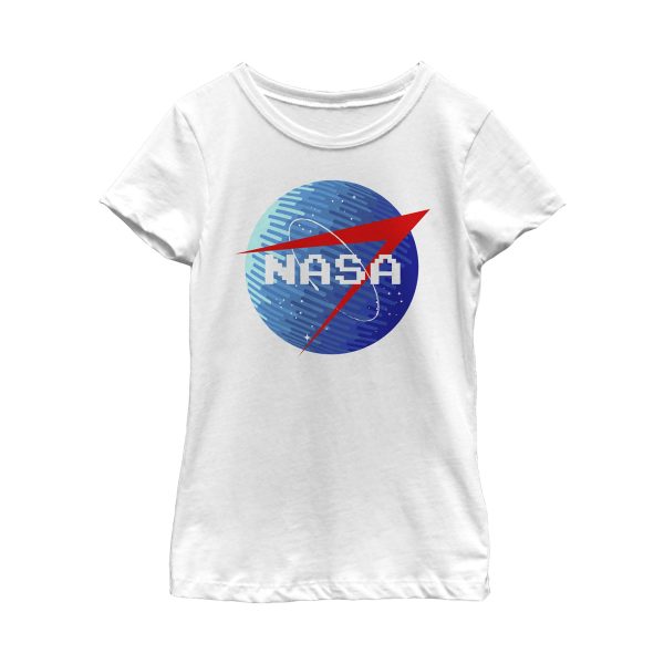 Girl_s NASA Retro Pixel Logo T-Shirt