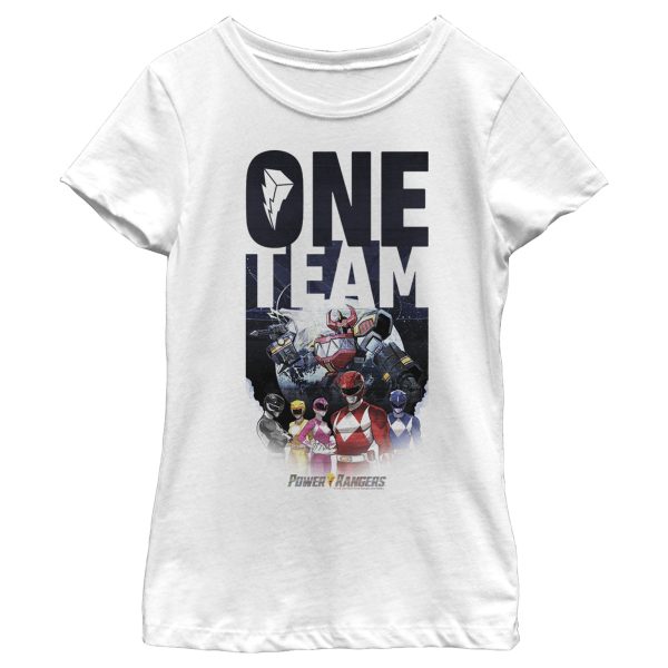 Girl_s Power Rangers One Team Poster T-Shirt