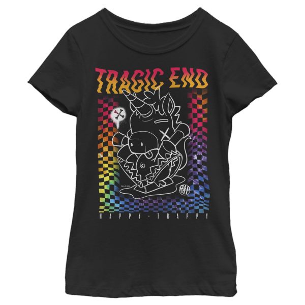 Girl_s R.I.P. Rainbows in Pieces Retro Happy Trappy Tragic T-Shirt