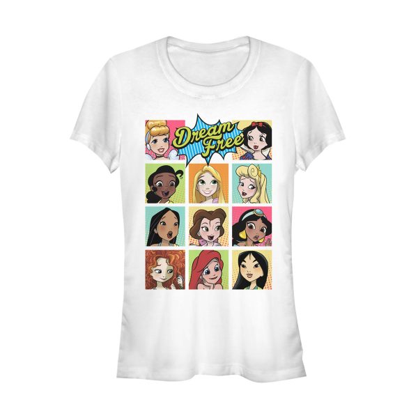 Junior_s Disney Princesses Dream Free Squares T-Shirt