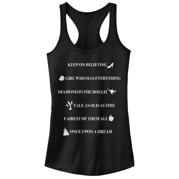 Junior_s Disney Princesses Famous Taglines Racerback Tank Top