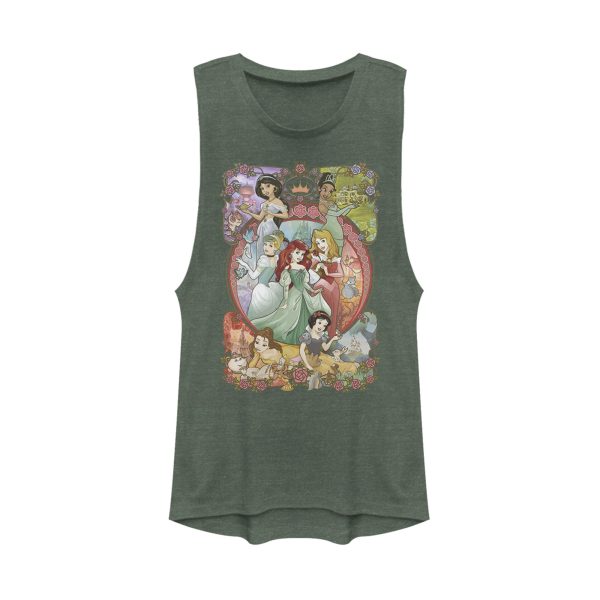 Junior_s Disney Princesses Vintage Collage Festival Muscle Tee