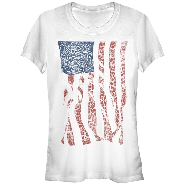 Junior_s Lost Gods American Flag Animal Print T-Shirt