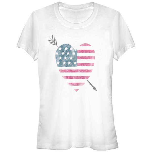 Junior_s Lost Gods American Flag Heart T-Shirt