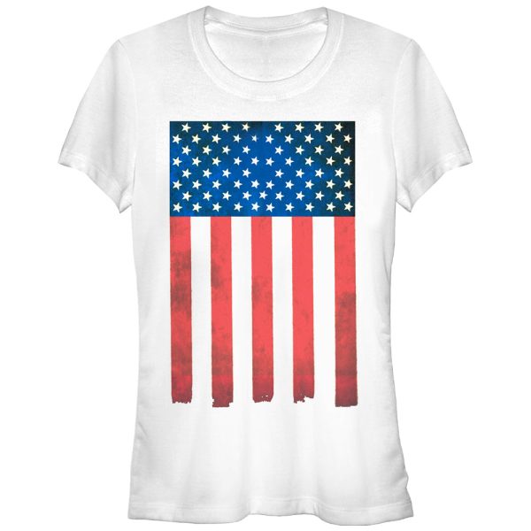 Junior_s Lost Gods American Flag Paint Print T-Shirt