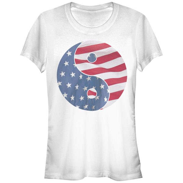 Junior_s Lost Gods American Flag Yin Yang T-Shirt