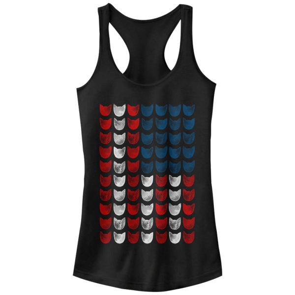 Junior_s Lost Gods Cat American Flag Racerback Tank Top