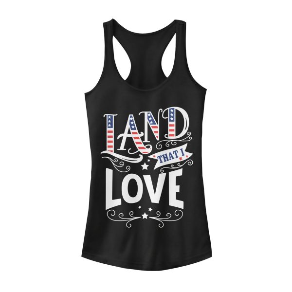 Junior_s Lost Gods Fourth of July America Love Land Racerback Tank Top