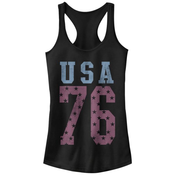 Junior_s Lost Gods Fourth of July USA Stars 76 Racerback Tank Top