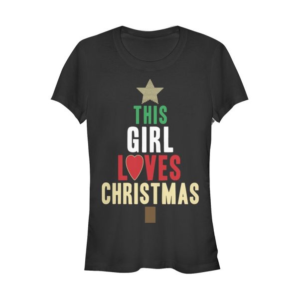 Junior_s Lost Gods Girl Loves Christmas T-Shirt