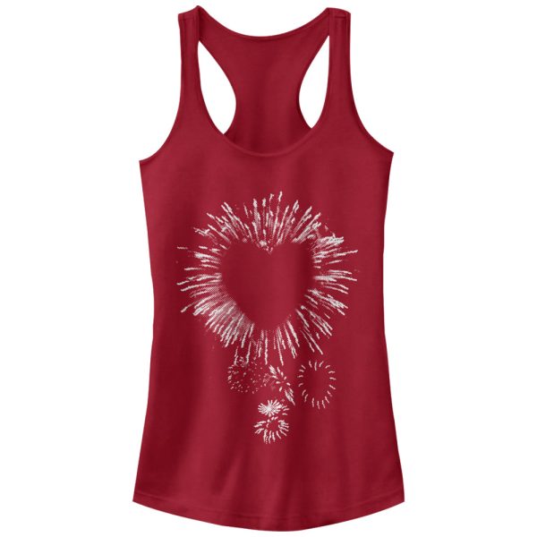 Junior_s Lost Gods Heart Fireworks Racerback Tank Top