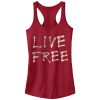 Junior_s Lost Gods Live Free American Flag Racerback Tank Top