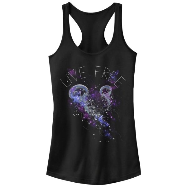 Junior_s Lost Gods Live Free Jellyfish Racerback Tank Top