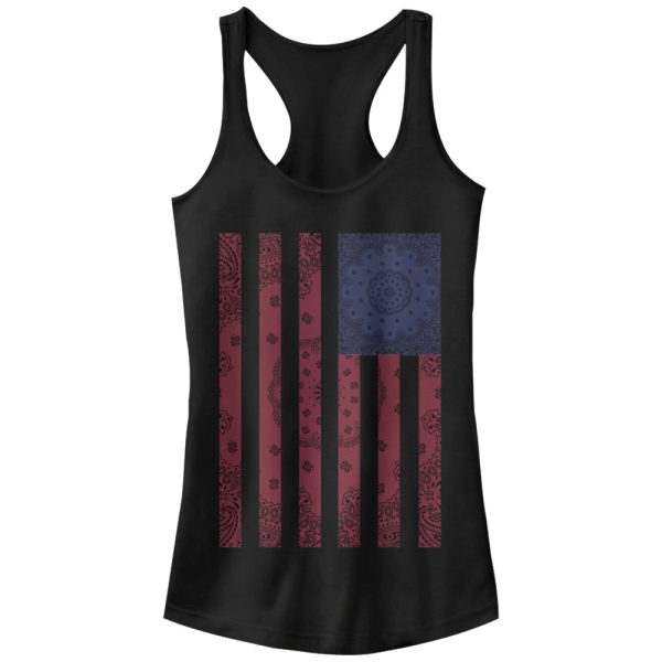 Junior_s Lost Gods Paisley American Flag Racerback Tank Top