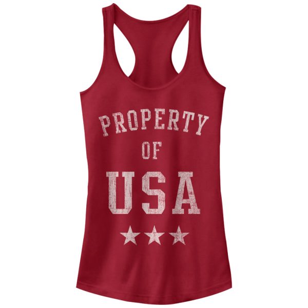 Junior_s Lost Gods Property of USA Racerback Tank Top