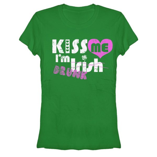 Junior_s Lost Gods St. Patrick_s Day Kiss Me I_m Drunk T-Shirt