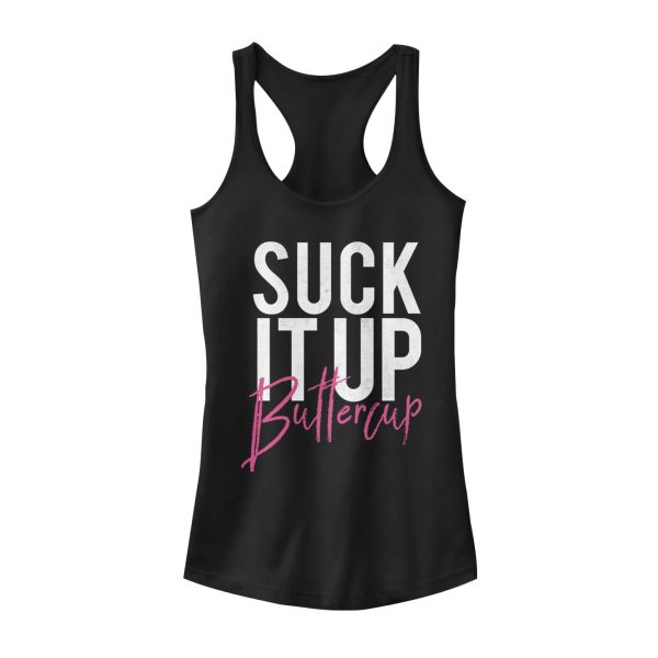 Junior_s Lost Gods Suck it up Buttercup Motto Racerback Tank Top