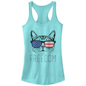 Junior_s Lost Gods USA Freedom Cat Racerback Tank Top