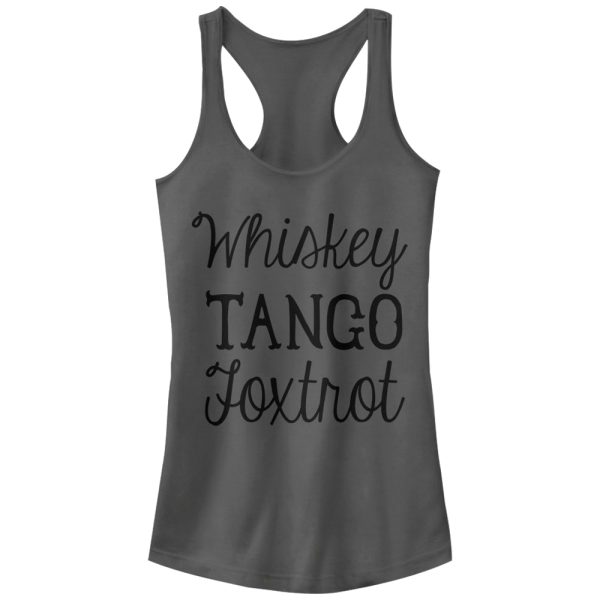 Junior_s Lost Gods Whiskey Tango Foxtrot Racerback Tank Top