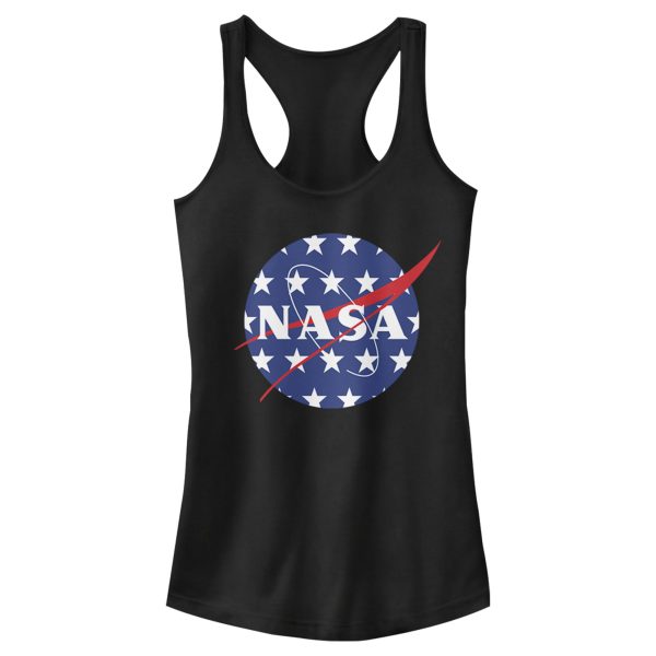 Junior_s NASA American Flag Large Stars Logo Racerback Tank Top