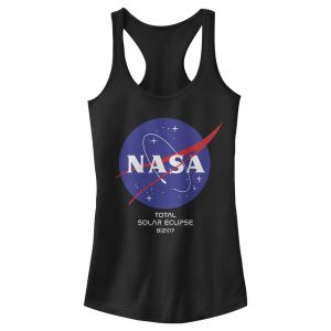 Junior_s NASA Classic Logo Total Solar Eclipse 2017 Racerback Tank Top