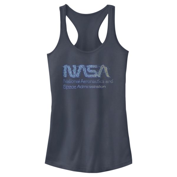 Junior_s NASA Distorted Computer Text Logo Racerback Tank Top