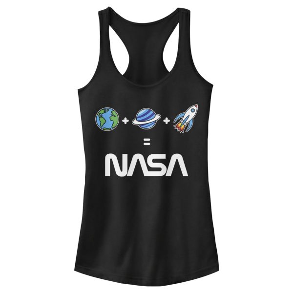 Junior_s NASA Emoji Space Logo Equation Racerback Tank Top