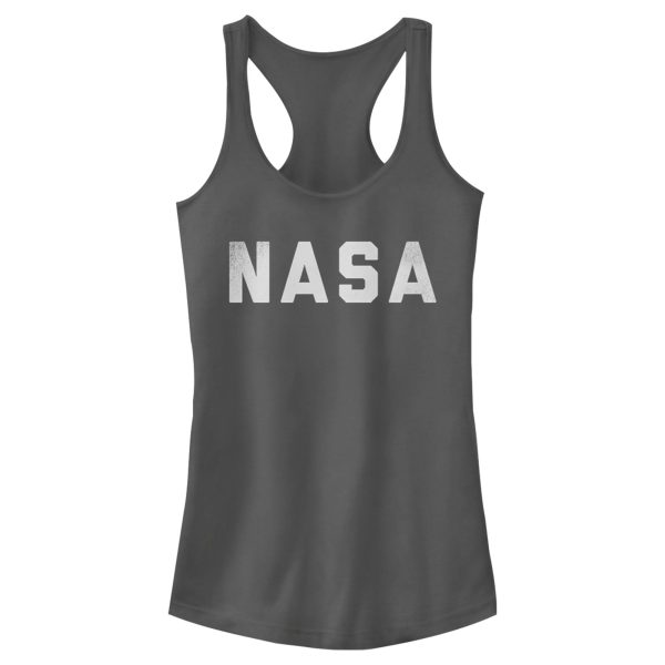 Junior_s NASA Flat Text Simple Logo Racerback Tank Top