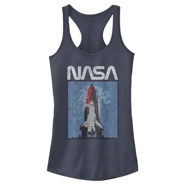 Junior_s NASA Logo Shuttle Rocket Ship Poster Style Racerback Tank Top