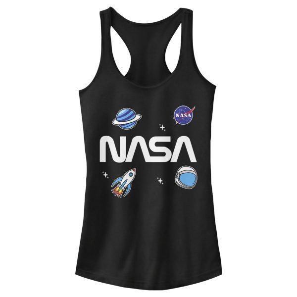 Junior_s NASA Logo Space Emoji Racerback Tank Top