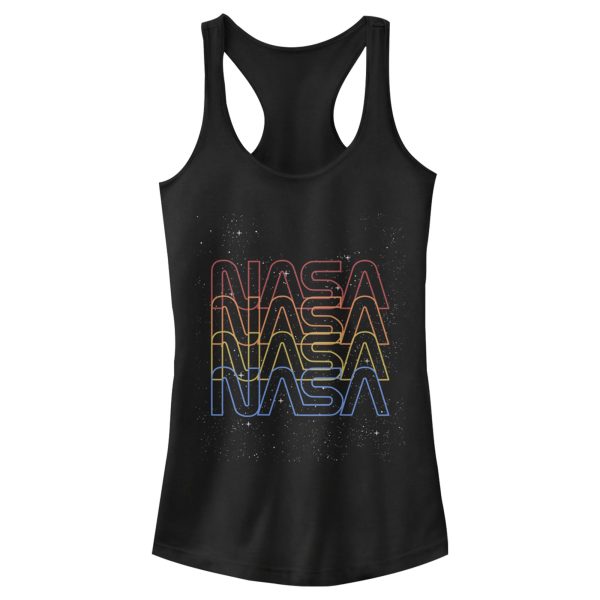 Junior_s NASA Neon Space Logo Color Fade Racerback Tank Top