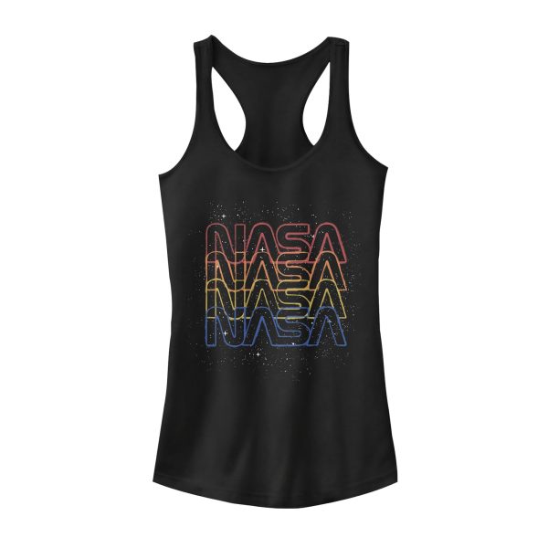 Junior_s NASA Rainbow Repeat Logo Racerback Tank Top