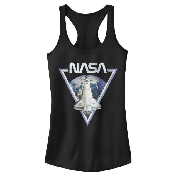 Junior_s NASA Triangle Earth Logo Shuttle Flight Racerback Tank Top