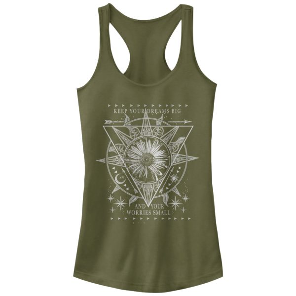 Junior_s Peaceful Warrior Dream Big Worry Small Racerback Tank Top