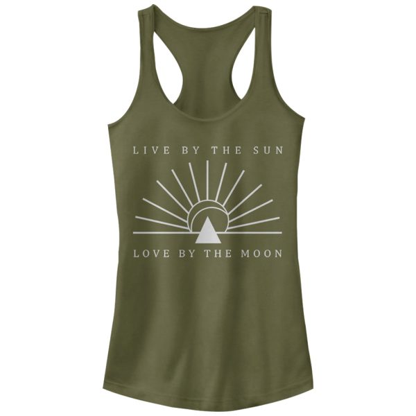 Junior_s Peaceful Warrior Live Sun Love Moon Racerback Tank Top