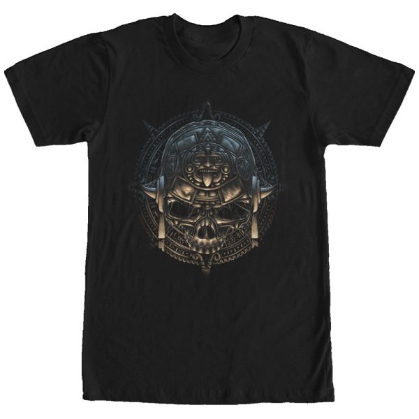 Men_s Aztlan Aztec Calendar Skull T-Shirt