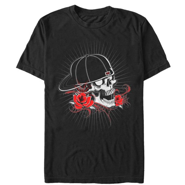 Men_s Aztlan Baseball Hat Skull and Roses T-Shirt