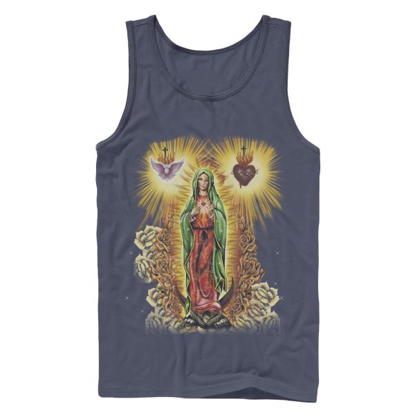 Men_s Aztlan Holy Spirit and Sacred Heart Tank Top