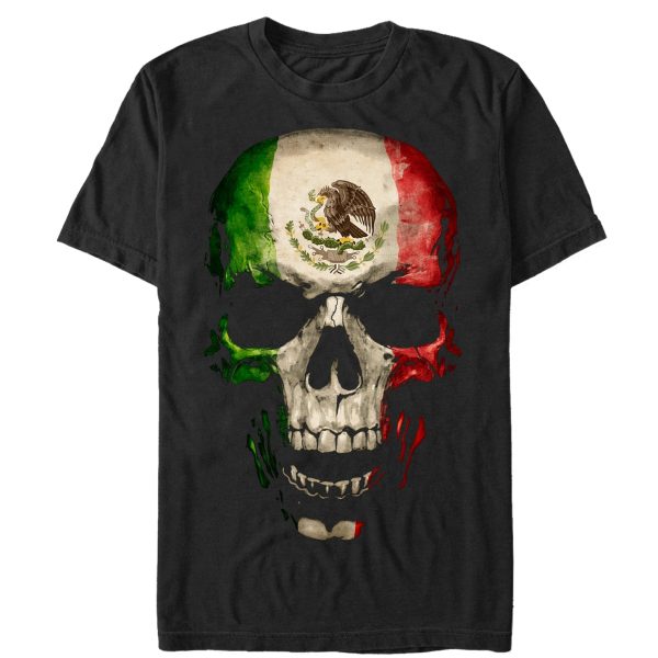 Men_s Aztlan Mexican Flag Skull T-Shirt