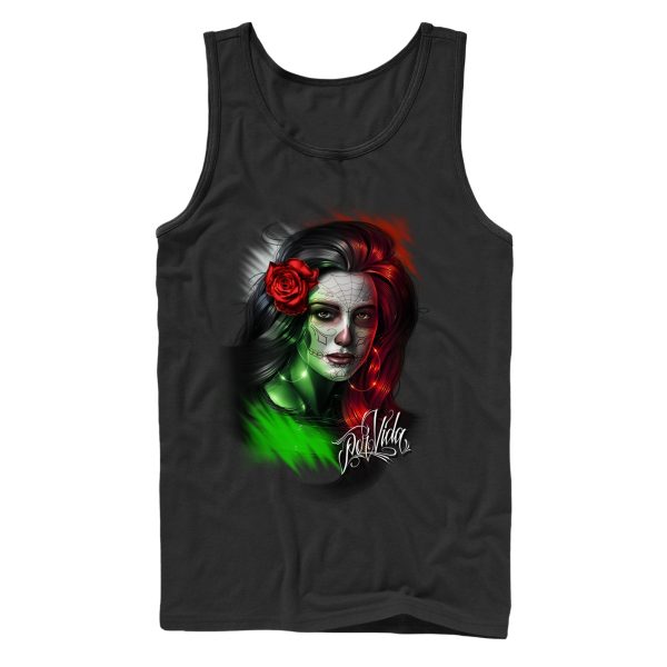 Men_s Aztlan Sugar Skull Por Vida Tank Top