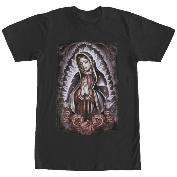 Men_s Aztlan Virgin Mary Rose Prayer T-Shirt