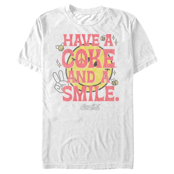 Men_s Coca Cola Unity Have a Coke and a Smile Peace T-Shirt