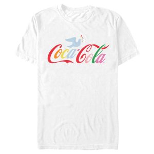 Men_s Coca Cola Unity Rainbow Dove Logo T-Shirt