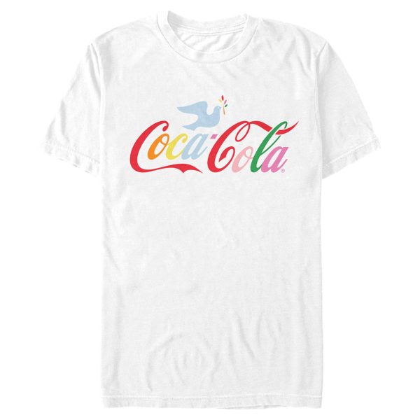 Men_s Coca Cola Unity Rainbow Dove Logo T-Shirt