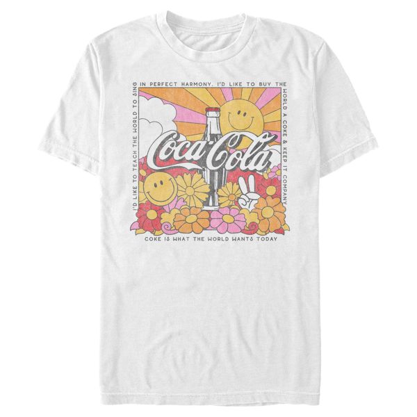 Men_s Coca Cola Unity Square Lyrics Logo T-Shirt