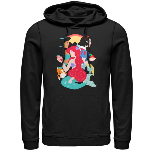 Men_s Disney Princesses Cartoon Profile Pull Over Hoodie