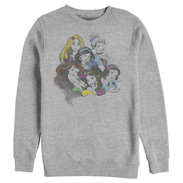 Men_s Disney Princesses Group Bold Color Pop Sweatshirt