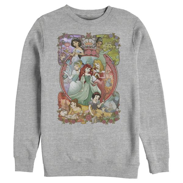 Men_s Disney Princesses Vintage Collage Sweatshirt